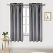 DWCN Blackout Window Curtain Panels, Light Blocking, Thermal Insulated, Energy Saving, Noise Reducing, Rod Pocket Top, Set of 2 Width 42 Inch x Length 63 Inch, Grey