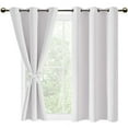 thumbnail image 1 of DWCN Blackout curtains for Bedroom with Tiebacks - Room Darkening Privacy Grommet Top Window Curtains for Living Room, 38 x 45 inch Length, Greyish White, Set of 2 Panels, 1 of 7