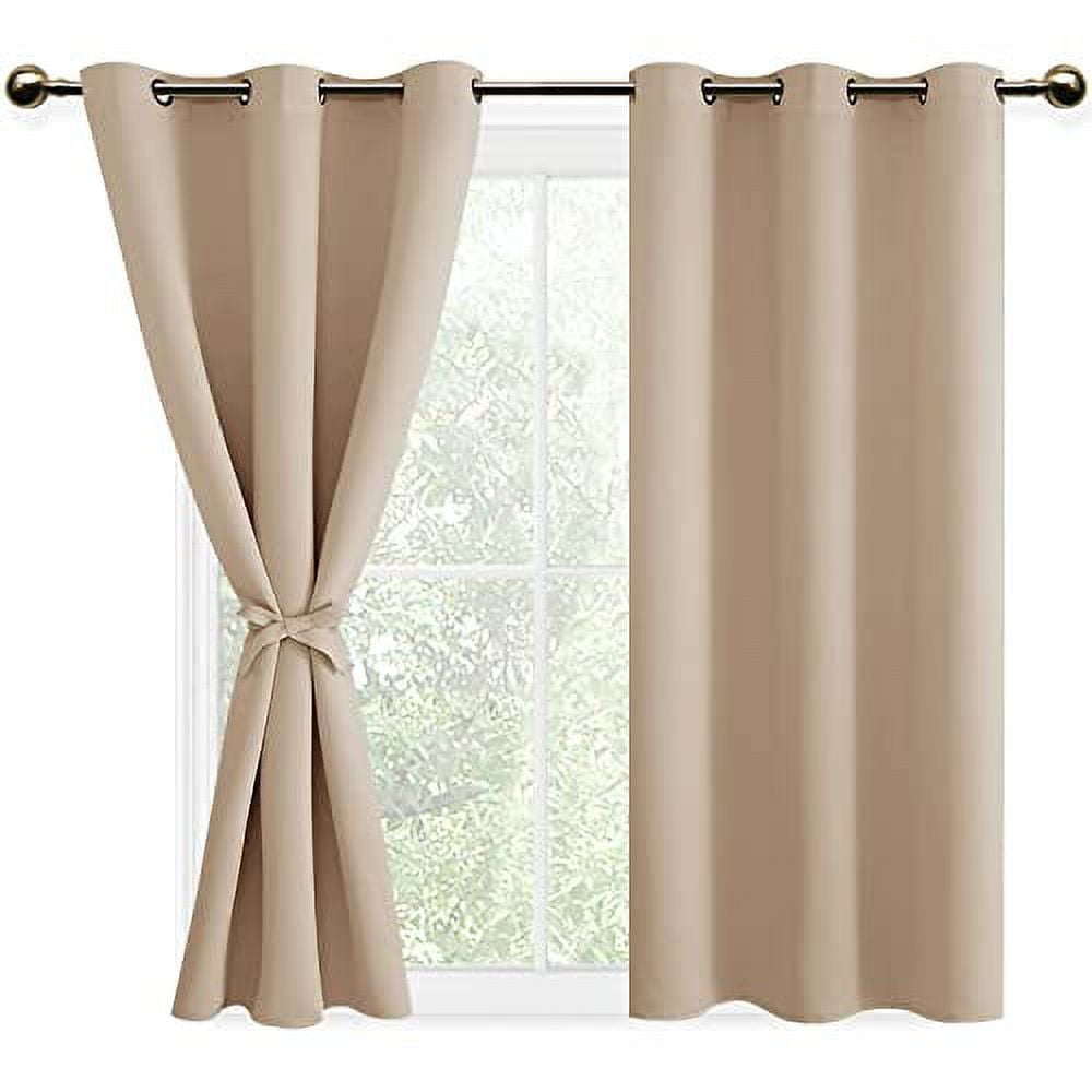 DWCN Blackout curtains for Bedroom with Tiebacks - Room Darkening ...