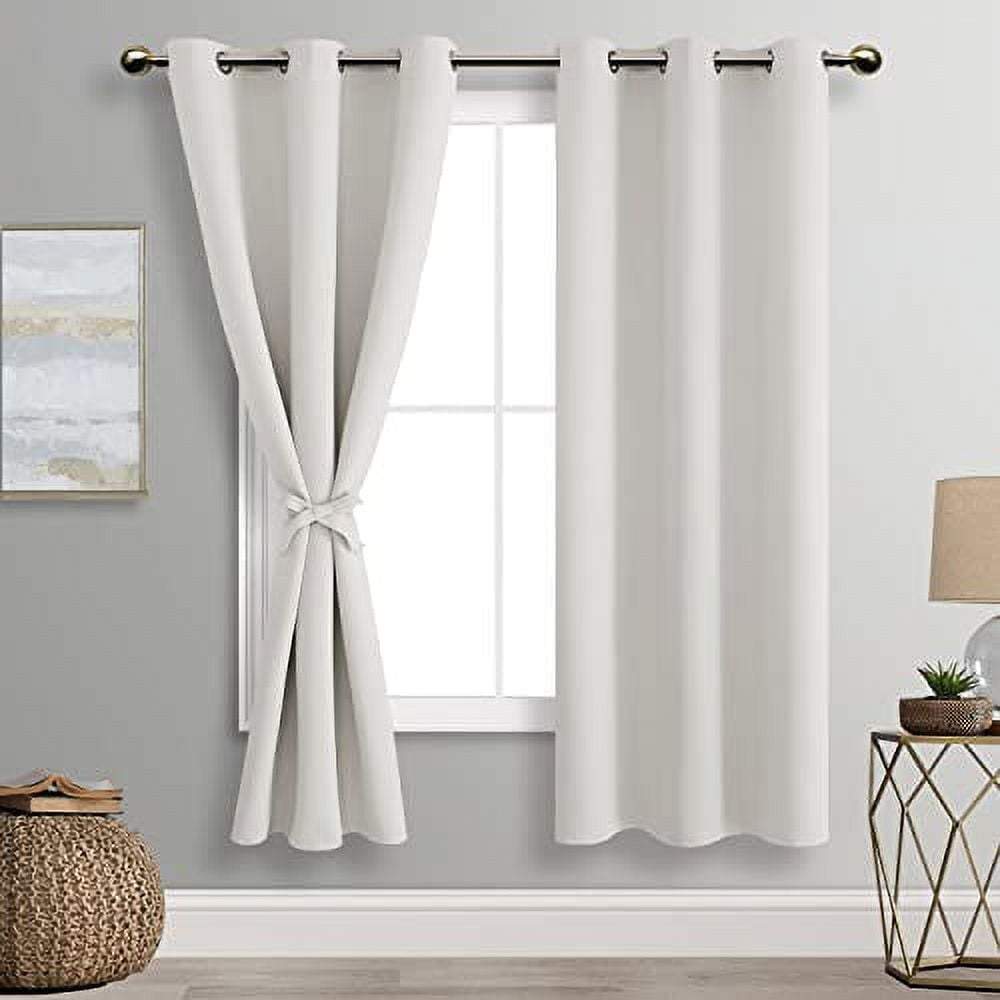 DWCN Blackout curtains for Bedroom with Tiebacks - Room Darkening ...