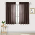 thumbnail image 1 of DWCN Brown Sheer Curtains Semi Transparent Voile Rod Pocket Curtains for Bedroom and Living Room, 42 x 54 inches Long, Set of 2 Panels, 1 of 6