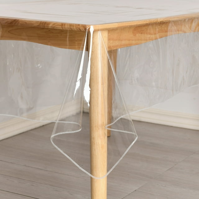 DWCN Clear Plastic Tablecloth Square 100 Waterproof Oilproof Stain