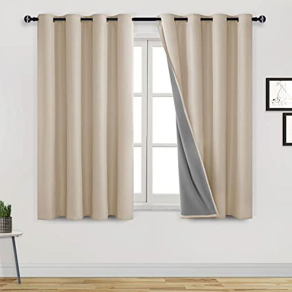 DWCN Complete Short Sun Blackout Curtains Noise Reduction Blackout