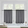 thumbnail image 1 of DWCN Contemporary Gray Solid Print Rod Pocket Sheer Curtain Panel Pairs, 36” x 36” (Set of 2 Panels), 1 of 6