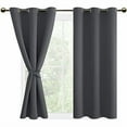 thumbnail image 1 of DWCN Dark Grey Blackout Curtains for Bedroom with Tiebacks - Thermal Insulated Light Blocking Grommet Window Curtains for Living Room, 42 x 54 inch Length, Set of 2 Panels, 1 of 7