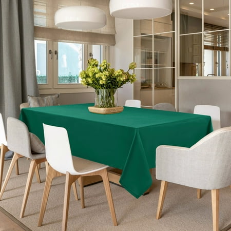 DWCN Emerald Green Tablecloth for Rectangle Tables - Waterproof Washable Oblong Table Cloth for Dining Kitchen and Outdoor Use, 54 x 108 Inch
