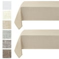 thumbnail image 1 of DWCN Faux Linen Rectangle Tablecloth - Wrinkle and Stain Resistant Washable Table Cloth for Kitchen Dining Room Holiday Table Cover for Party Dinner, Beige, 70 x 140 Inch, 1 of 6