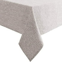 DWCN Faux Linen Rectangle Tablecloth - Wrinkle and Stain Resistant Washable Table Cloth for Kitchen Dining Room Holiday Table Cover for Party Dinner, Stone, 54 x 80 Inch