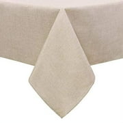 DWCN Faux Linen Square Tablecloth - Wrinkle and Stain Resistant Washable Table Cloth for Kitchen Dining Room Holiday Table Cover for Party Dinner, Beige, 30 x 30 Inch