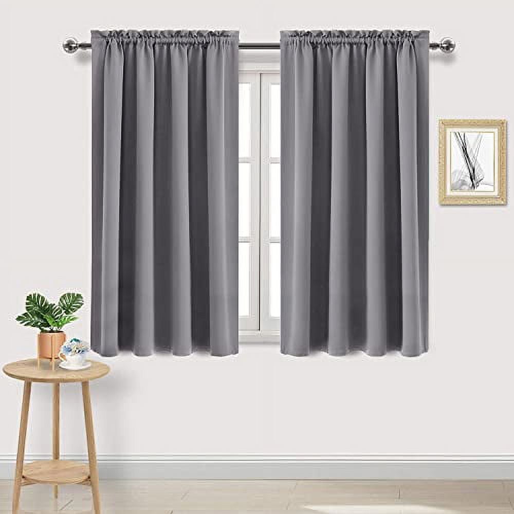 DWCN Grey Room Darkening Blackout Curtains Thermal Insulated Privacy