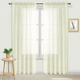 thumbnail image 1 of DWCN Ivory Sheer Curtains Semi Transparent Voile Rod Pocket Curtains for Bedroom and Living Room, 60 x 84 inches Long, Set of 2 Panels, 1 of 6