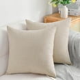 thumbnail image 1 of DWCN Linen Suqare Decorative Throw Pillow Covers for Home Sofa Decoration, 18 x 18 Inches, Beige, 2 Pack, 1 of 6