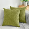 thumbnail image 1 of DWCN Linen Suqare Decorative Throw Pillow Covers for Home Sofa Decoration, 20 x 20 Inches, Olive Green, 2 Pack, 1 of 6