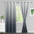 thumbnail image 1 of DWCN Ombre Blackout Curtains–Damask Patterned Thermal Insulated Noise Reducing Grommet Curtains for Bedroom Living Room, 52 x 84 Inches, Set of 2 Panels with Tiebacks, Grey, 1 of 7