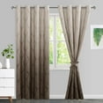 thumbnail image 1 of DWCN Ombre Blackout Curtains–Damask Patterned Thermal Insulated Noise Reducing Grommet Curtains for Bedroom Living Room, 52 x 84 Inches, Set of 2 Panels with Tiebacks, Brown, 1 of 7