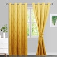thumbnail image 1 of DWCN Ombre Blackout Curtains–Damask Patterned Thermal Insulated Noise Reducing Grommet Curtains for Bedroom Living Room, 52 x 96 Inches, Set of 2 Panels with Tiebacks, Yellow, 1 of 7