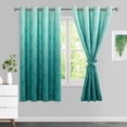 thumbnail image 1 of DWCN Ombre Blackout Curtains–Damask Patterned Thermal Insulated Noise Reducing Grommet Curtains for Bedroom Living Room, 55 x 69 Inches, Set of 2 Panels with Tiebacks, Teal, 1 of 7