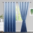 thumbnail image 1 of DWCN Ombre Blackout Curtains–Damask Patterned Thermal Insulated Noise Reducing Grommet Curtains for Bedroom Living Room, 66 x 90 Inches, Set of 2 Panels with Tiebacks, Navy Blue, 1 of 7