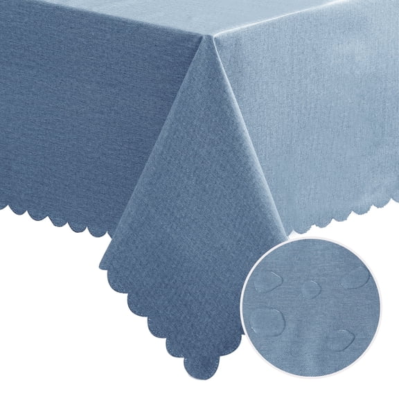 DWCN Plastic Tablecloth 100% Waterproof Oil Spill Proof Rectangle Table Cloth Protector Viny Plastic Cover for Dining BBQ Picnic Birthday Wedding Parties Table Heavy Duty, Royal Blue, 54 x 108 Inch