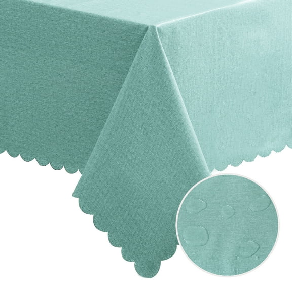 DWCN Plastic Tablecloth 100% Waterproof Oil Spill Proof Rectangle Table Cloth Protector Viny Plastic Cover for Dining BBQ Picnic Birthday Wedding Parties Table Heavy Duty, Turquoise, 54 x 80 Inch
