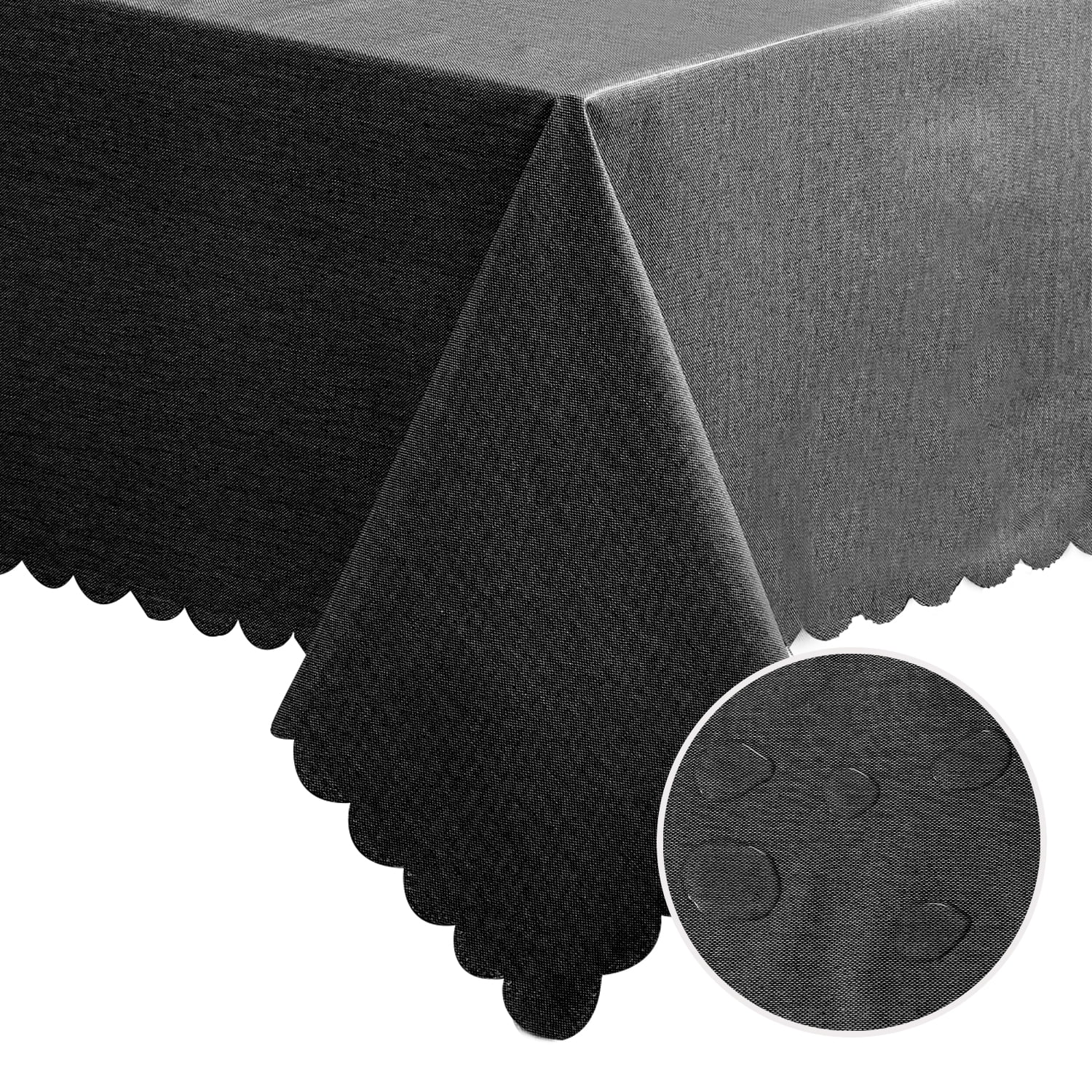 DWCN Plastic Tablecloth 100 Waterproof Oil Spill Proof Round Table