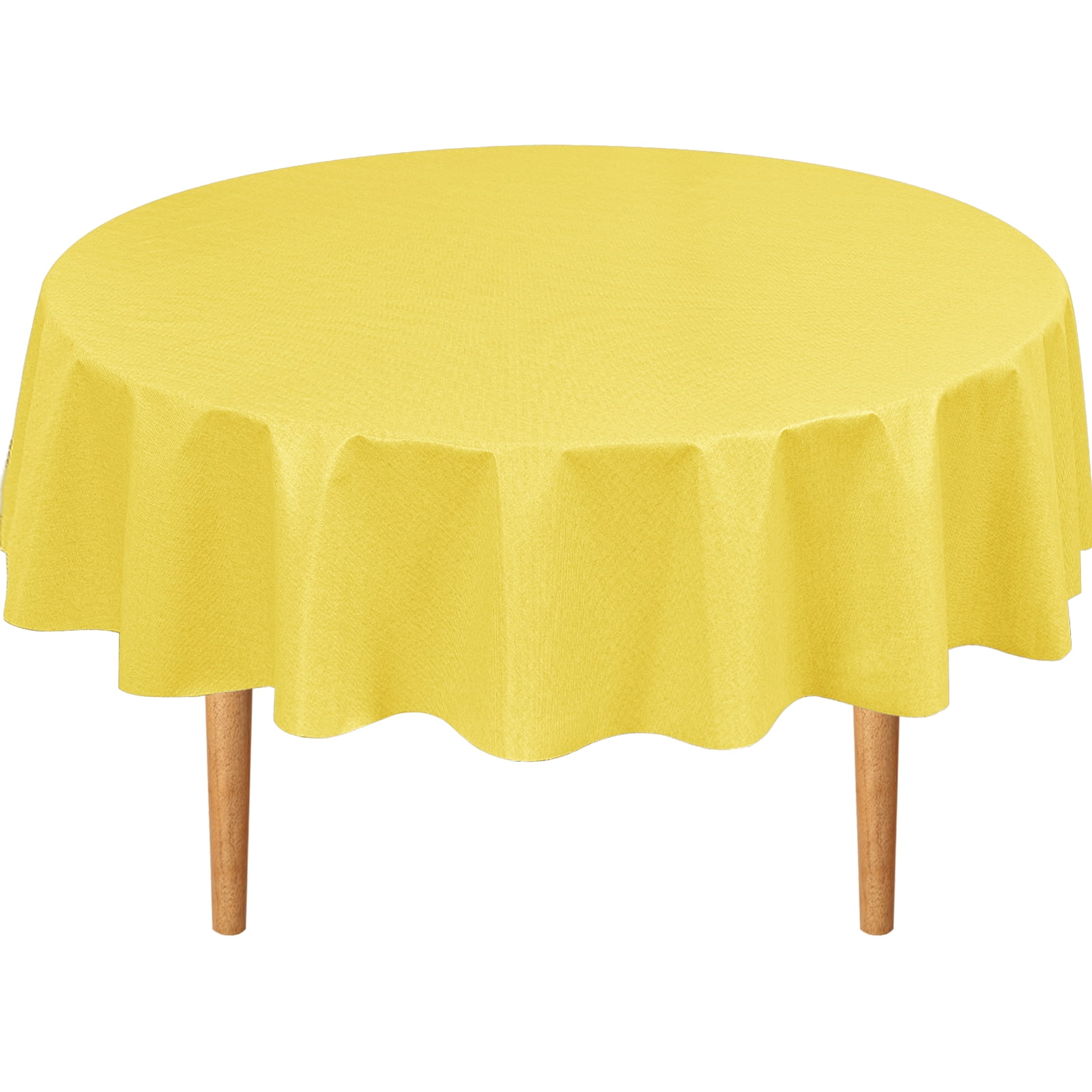DWCN Plastic Tablecloth 100 Waterproof Oil Spill Proof Round Table
