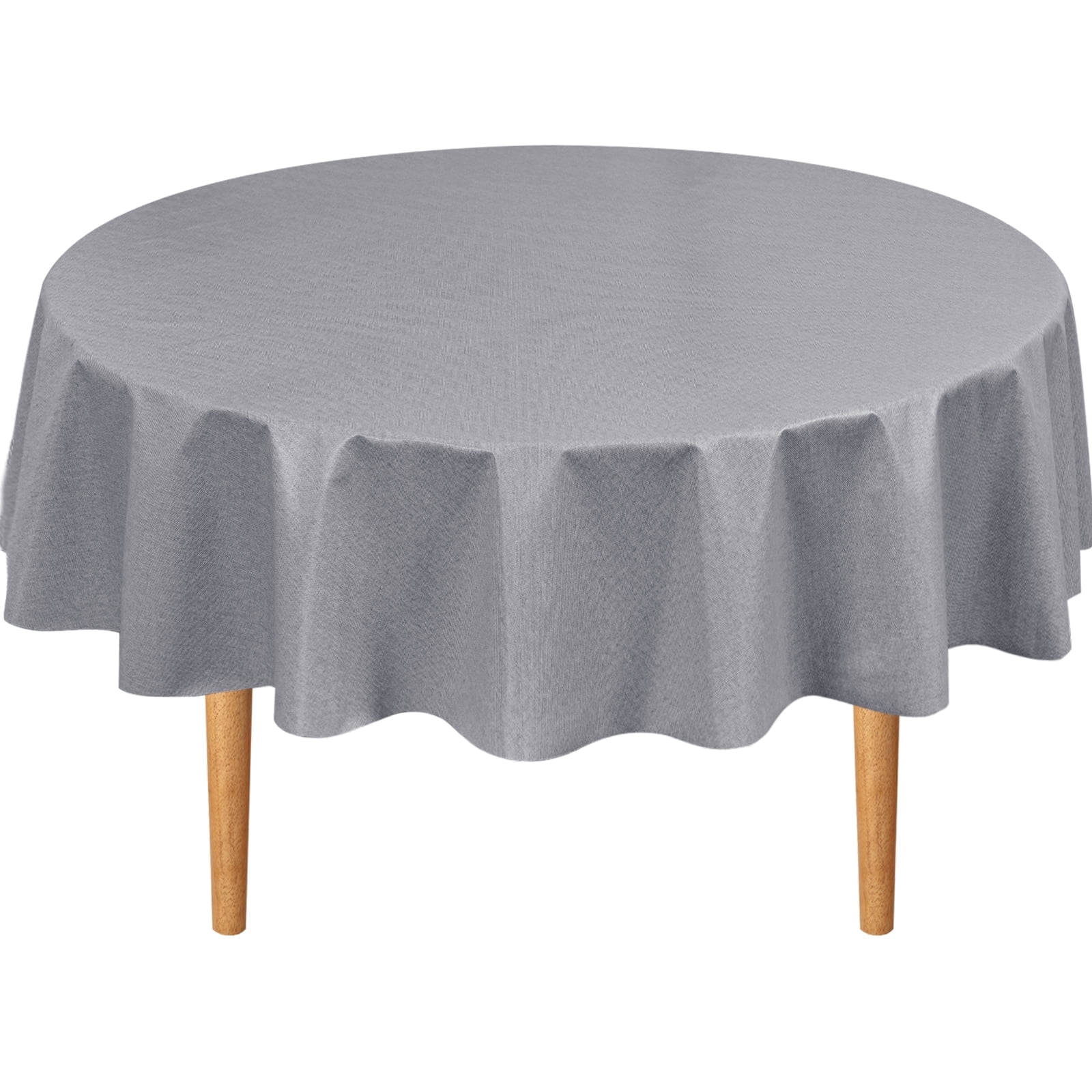Pvc Table Topper Round DWCN Vinyl Round Tablecloth 50 Inch, Waterproof PVC Cover, Heavy Duty ...