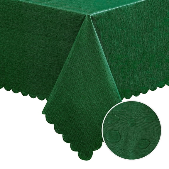 DWCN Plastic Tablecloth Rectangle 100% Waterproof Oilproof Stain Resistant Wipeable Transparant Vinyl Table Cloth Protector 2 Pack, Green, 54 x 108 Inch