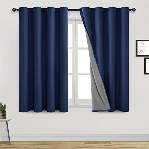 DWCN Short Blackout Curtains for Kitchen and Bedroom 2 Panels Sound