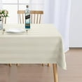 thumbnail image 1 of DWCN Striped Rectangle Tablecloth Waterproof - Spillproof, Stain Resistant Washable Polyester Fabric Jacquard Oblong Table Cloth for Party, Dining Room and Outdoor Picnic, Beige, 54 x 80 Inch, 1 of 7
