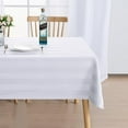 thumbnail image 1 of DWCN Striped Rectangle Tablecloth Waterproof - Spillproof, Stain Resistant Washable Polyester Fabric Jacquard Oblong Table Cloth for Party, Dining Room and Outdoor Picnic, White, 52 x 102 Inch, 1 of 7