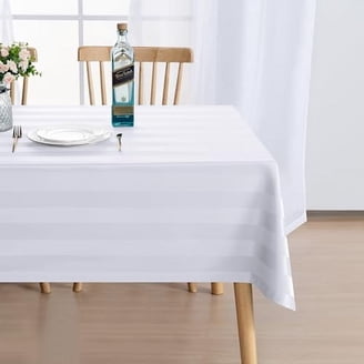Solid White Liner Tablecloth – 60 X 115 Inches, 100% Polyester, Rectangle, Machine Washable