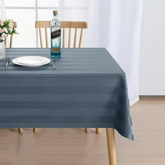 DWCN Striped Square Tablecloth Waterproof - Spillproof, Stain Resistant Washable Polyester Fabric Jacquard Oblong Table Cloth for Party, Dining Room and Outdoor Picnic, Grey, 54 x 54 Inch