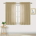 thumbnail image 1 of DWCN Taupe Sheer Curtains Semi Transparent Voile Rod Pocket Curtains for Bedroom and Living Room, 52 x 54 inches Long, Set of 2 Panels, 1 of 6