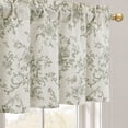 thumbnail image 1 of DWCN Thick Textured Linen Floral Valance for Kitchen Living Room, Rod Pocket Farmhouse Vintage Cottage Valance Curtain, Green Rose, 42 x 18 Inches, 1 Panel, 1 of 10