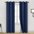 thumbnail image 1 of DWCN Total Blackout Curtains 2 Panels Room Darkening Noise Reducing 2 Thick Layers Window Treatment Sound Proof Draperies for Living Room and Bedroom (Navy Blue,42"W x 84"L), 1 of 6