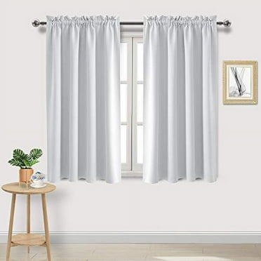 DWCN White Room Darkening Blackout Curtains - Thermal Insulated Privacy Energy Saving Window Curtain Drapes 52 x 45 inch Length, Set of 2 Bedroom Living Room Curtains