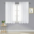 thumbnail image 1 of DWCN White Sheer Curtains Semi Transparent Voile Rod Pocket Curtains for Bedroom and Living Room, 52 x 54 inches Long, Set of 2 Panels, 1 of 6