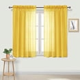thumbnail image 1 of DWCN Yellow Sheer Curtains Semi Transparent Voile Rod Pocket Curtains for Bedroom, Living Room and Kitchen, 52 x 54 inches Long, Set of 2 Panels, 1 of 6