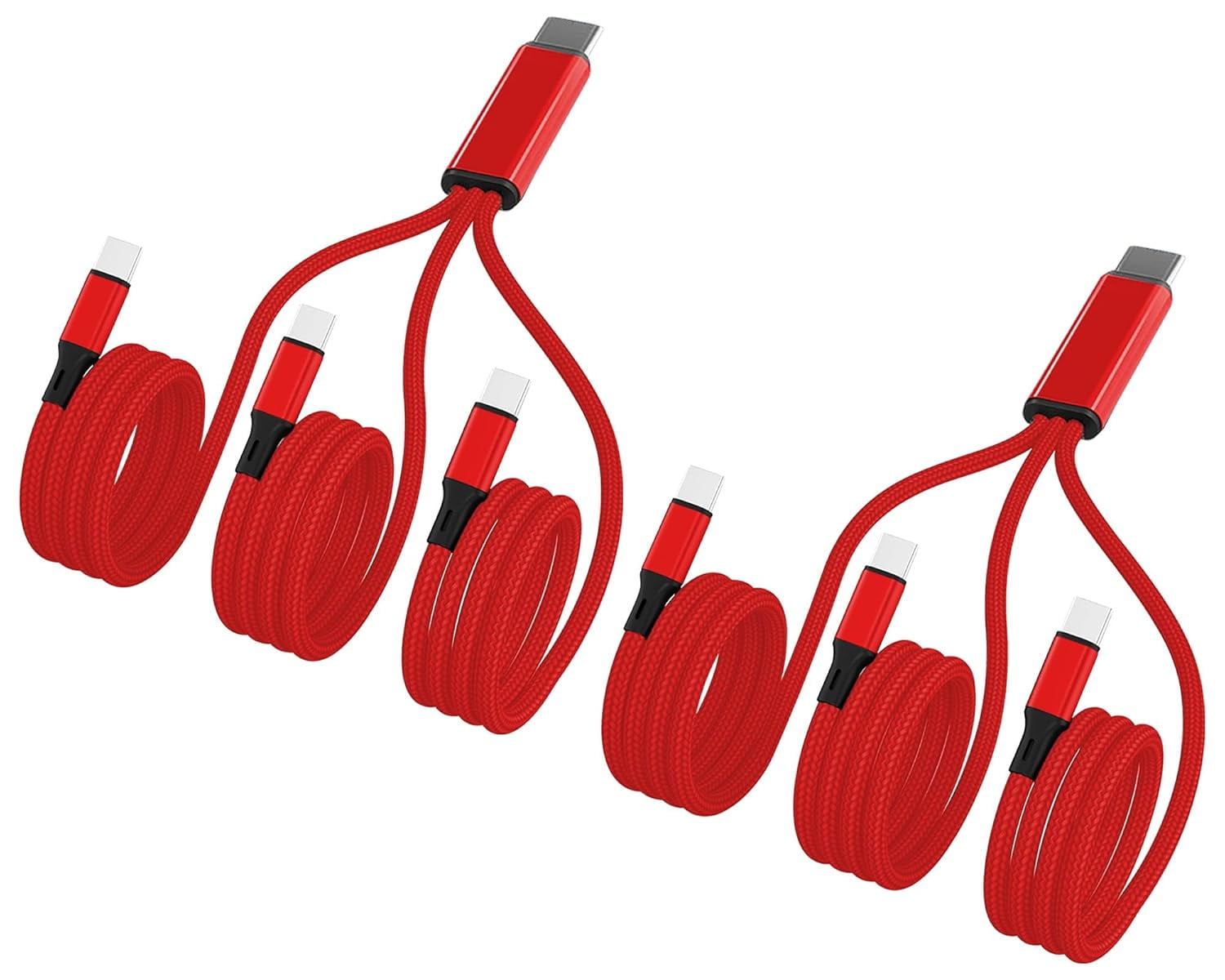 DWEFFA-Multi USB C Cable 4FT 2Pack, 3 in 1 Multiple Type C Charging,3A ...