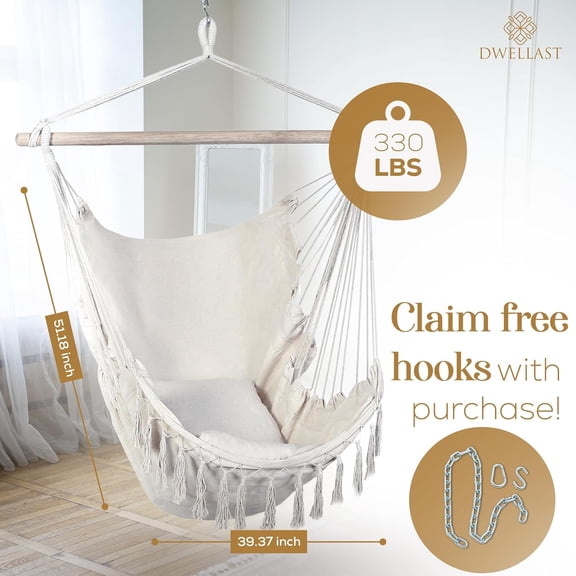 DWELLAST - Swinging Hammock Chair with Led Lights Strip