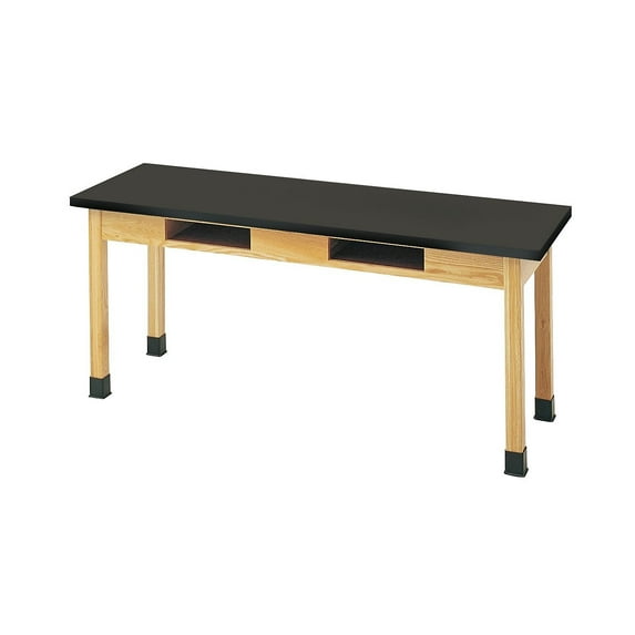 DWI Rectangular Activity Table 72" x 24" Red Oak/Black (C7301K30N)