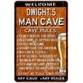 thumbnail image 1 of DWIGHT'S Man Cave Rules Rusty Sign Garage Decor 8 x 12 Matte Finish Metal 108120051271, 1 of 1