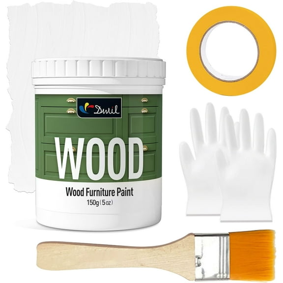 DWIL Furniture Paint White Wood Finish, 5 oz, Pack of 1