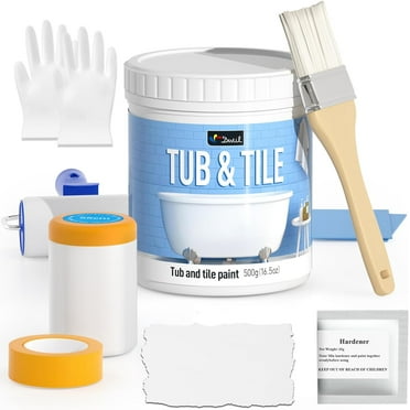 DWIL Tube and TIle Paint with Tools, 500g, White Paint, 25-30 sq ft