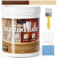 thumbnail image 1 of DWIL Wood Stain and Sealer in One, Water Based Semi-Transparent Outdoor Wood Stain for Decks, Fences, Furniture, Wood Paint, Fast Drying Low Odor Formula (32oz Peach Wood), 1 of 8