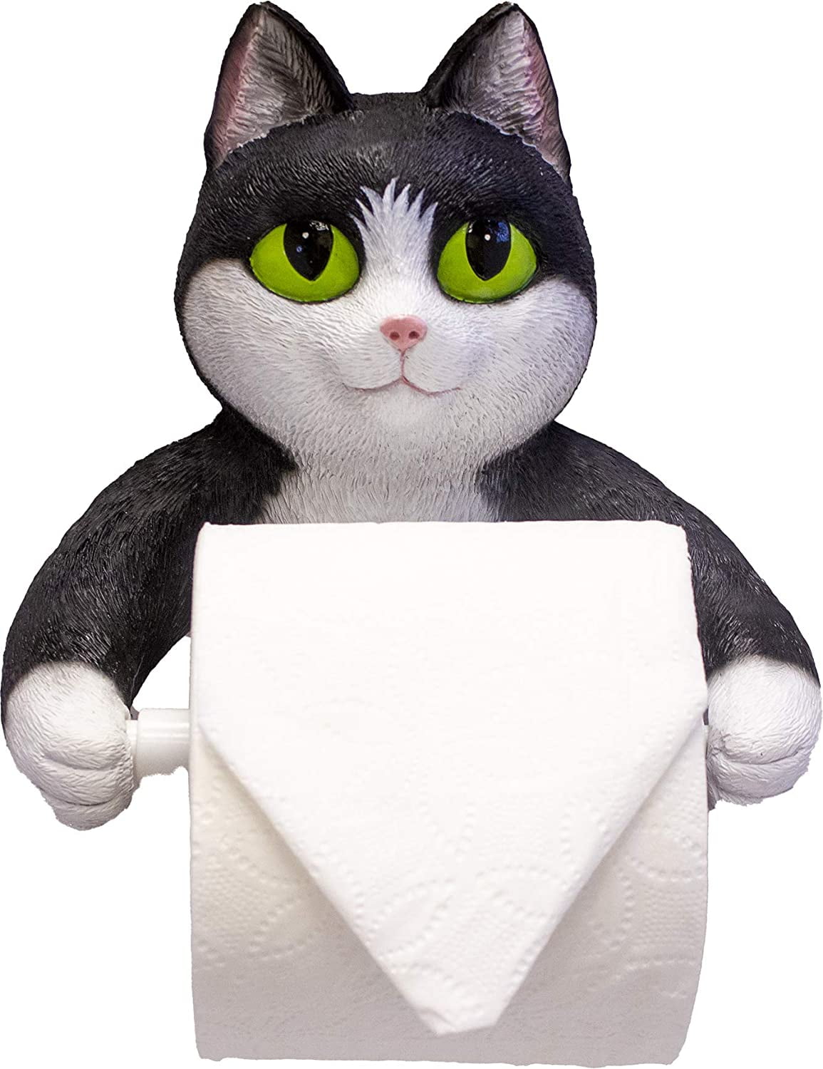 DWK Black and White Cat Toilet Paper Holder - 8"