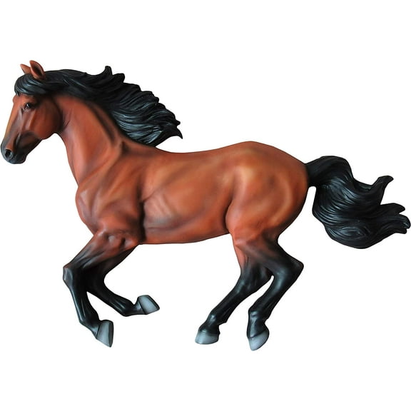 DWK Large Wall Hanging Brown Mustang Horse Sculpture - 16"