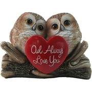 DWK Owl Couple Lovebirds on a Tree Branch Rustic Home Decor Figurine - 6.5L