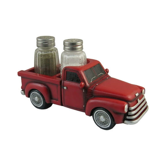 DWK Vintage Red Truck Salt and Pepper Shaker Set - 6"